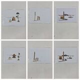 Handcrafted Banana Bark Greetings Cards - Lot of 6 - Option 1