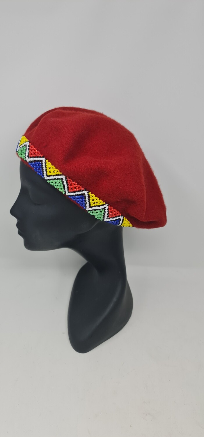 Beaded Baret 12&quot; - Red 2