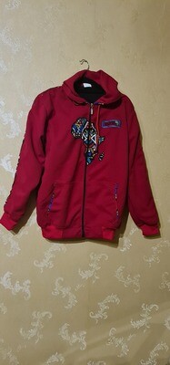 Map of Africa Hoodie - with Zip - Red