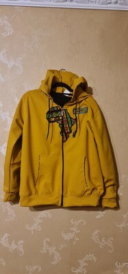 Map of Africa Hoodie - with Zip - Yellow