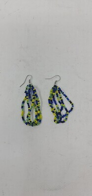 Handbeaded Earrings - Tanzania Flag Colors - 4.5cm