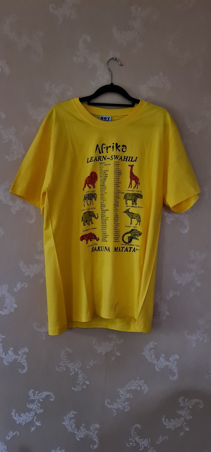Learn Swahili T-Shirt - Yellow - Large