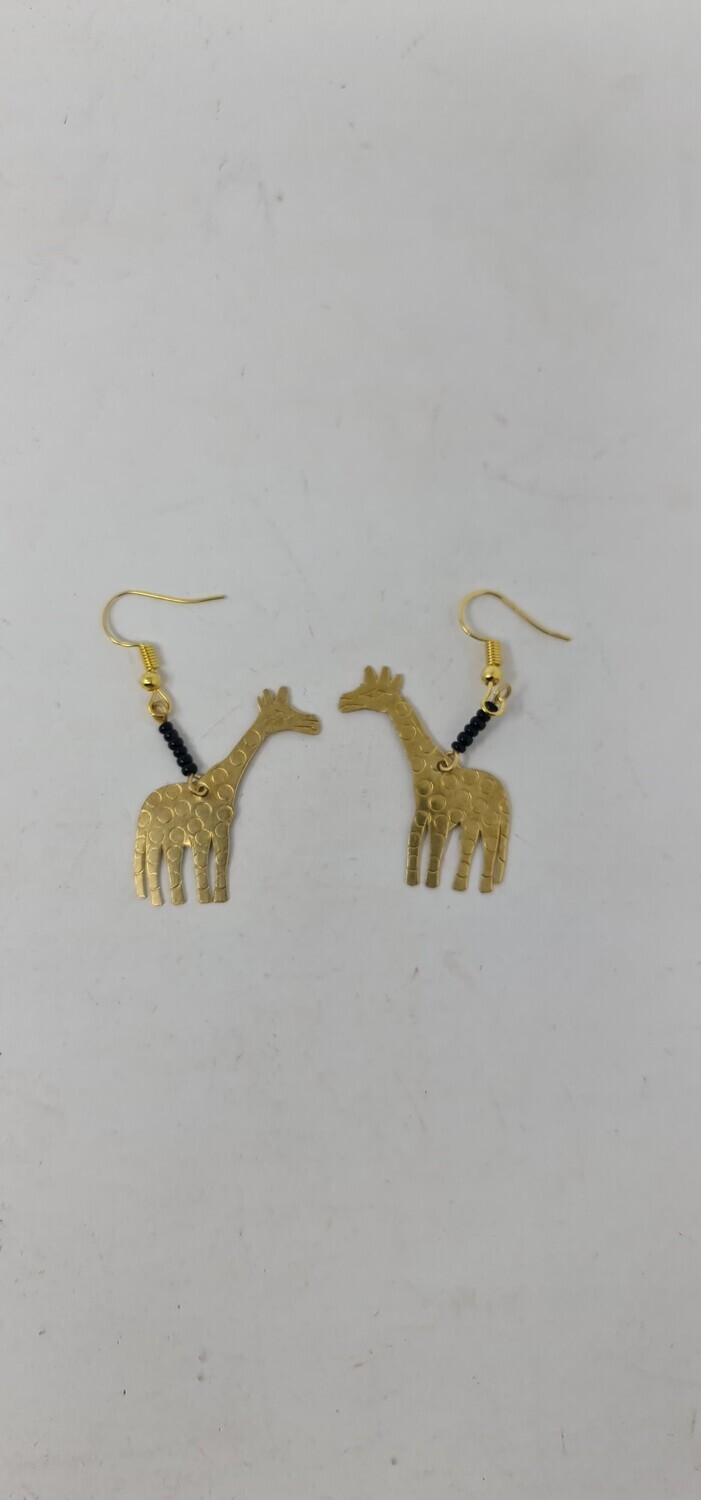 Elegant Brass Earrings - Giraffe