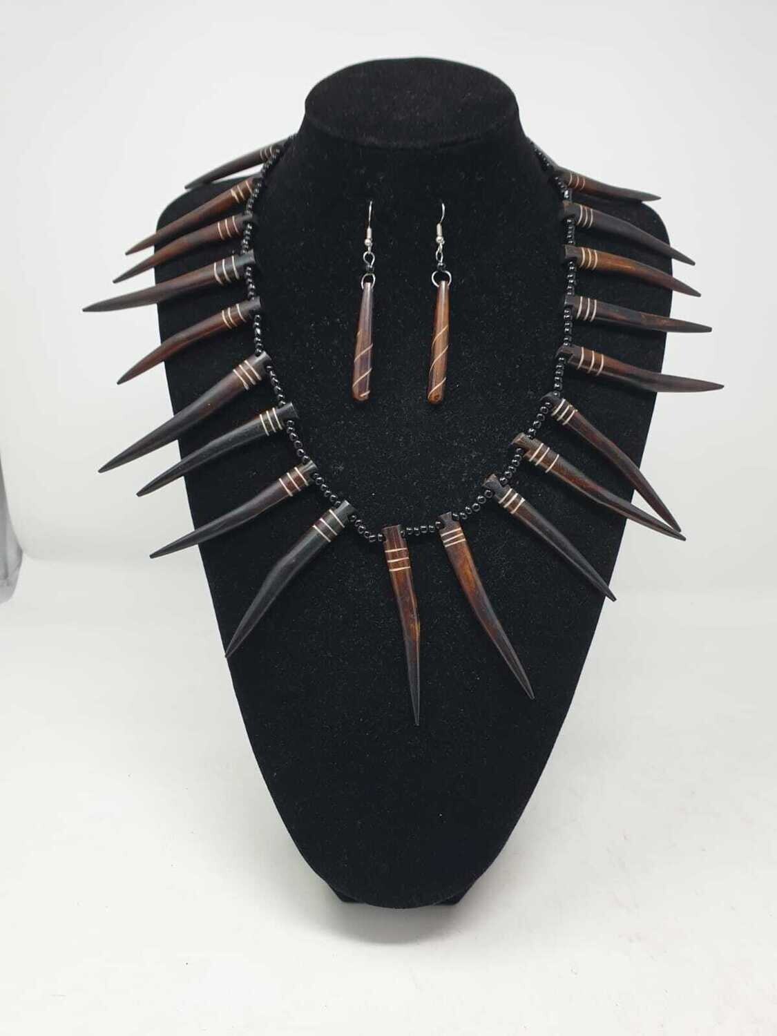 Wakanda Black Panther Styled Necklace with Matching Earrings
