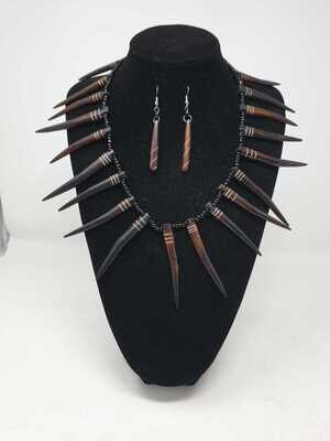 Wakanda Black Panther Styled Necklace with Matching Earrings