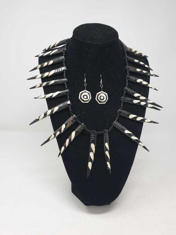 Wakanda Black Panther Styled Necklace with Matching Earrings -   Bapee