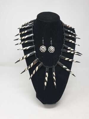 Wakanda Black Panther Styled Necklace with Matching Earrings -   Bapee
