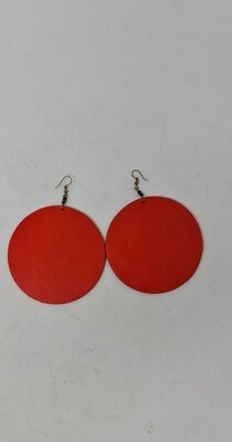 Hand Carved Wooden Earrings - Orange