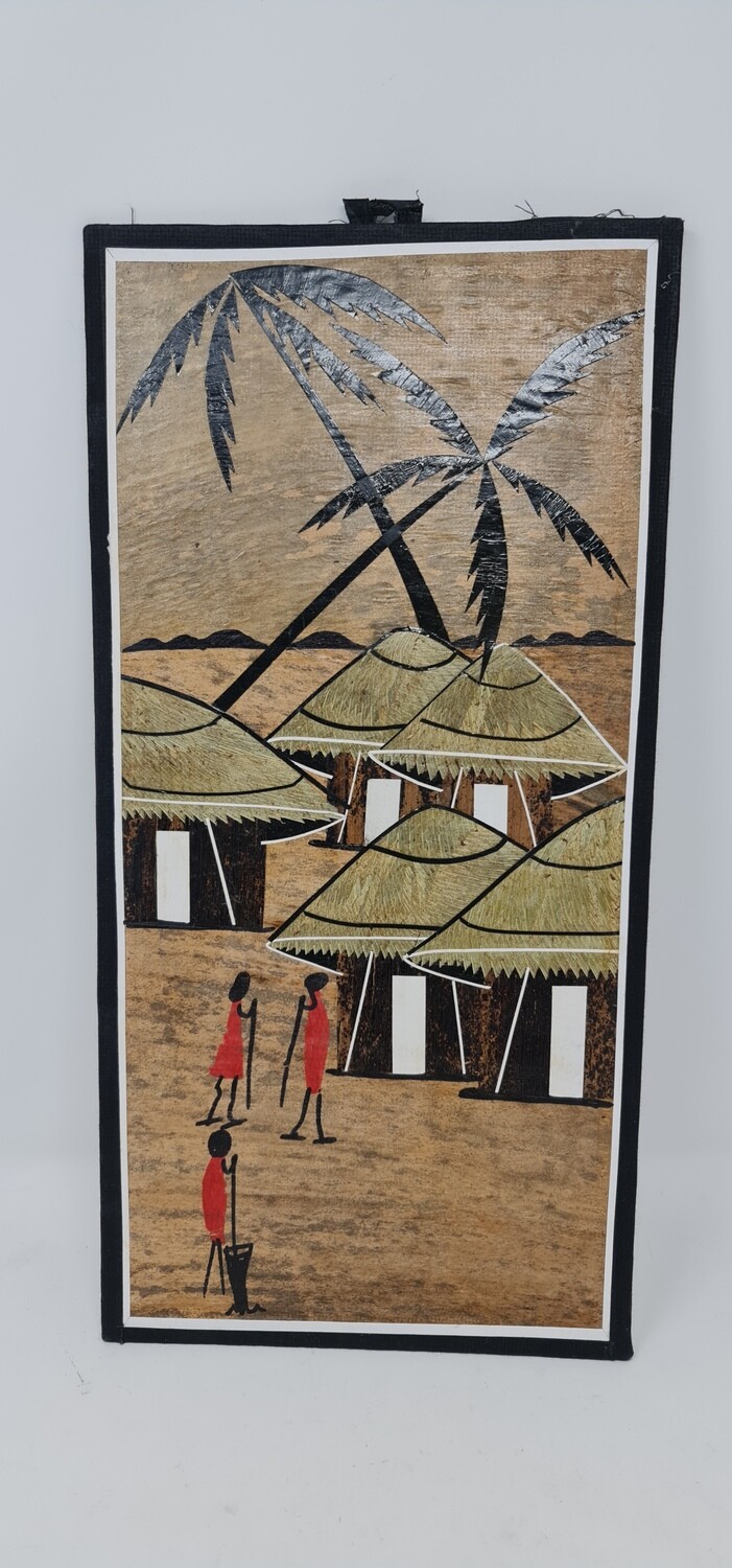 African Banana Artwork - Masai Village