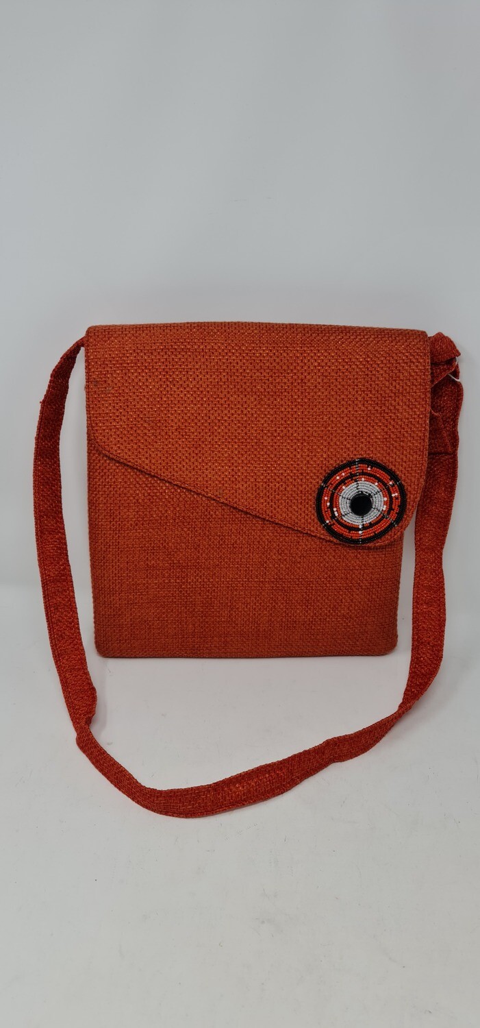 Handmade Cross-Body Laptop Bag -Red
