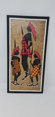 African Banana Artwork - Masai Warrior Dance