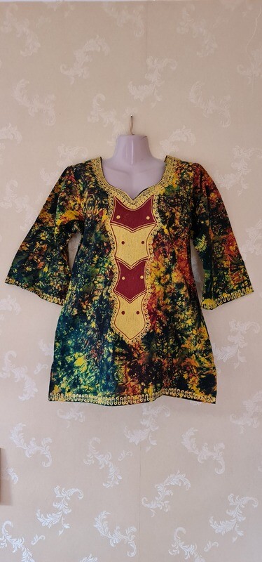 Tie Dye Top with Embroidery