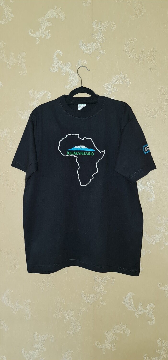 African Print T-Shirt - Kilimanjaro Black - Size XLarge