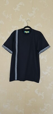 African Print T-Shirt - Zebra Black - Size Medium