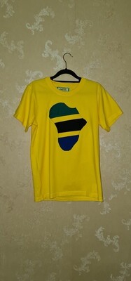 African Print T-Shirt  - Yellow - Size Medium - Mgheni