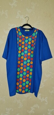 African Print T-Shirt - Ua - Blue - Size 2XLarge