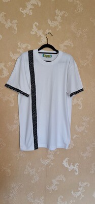 African Print T-Shirt - Penzi 2 - White - Size Medium