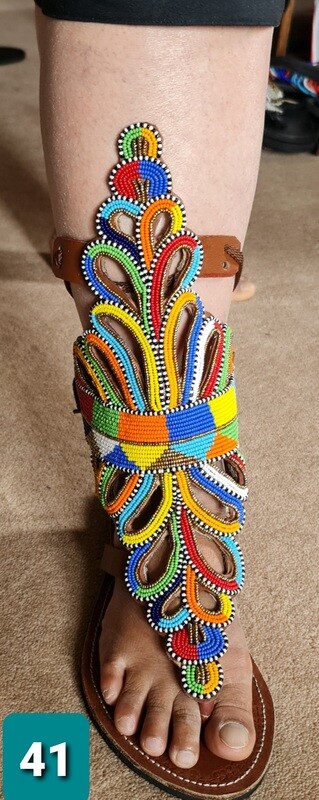 Unique Masai Hand Beaded Sandals