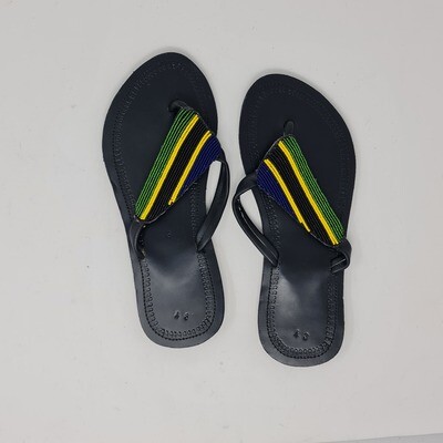 Unique Tanzania Flag Hand Beaded Sandals