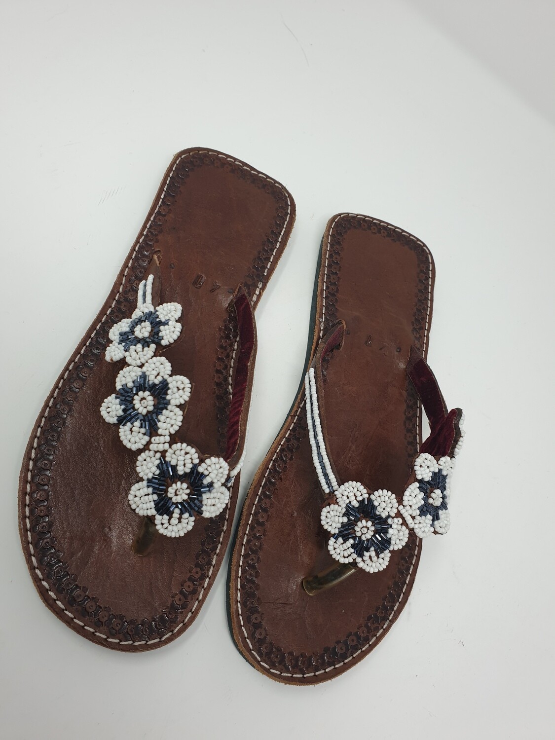 Elegant Floral Hand Beaded Sandals
