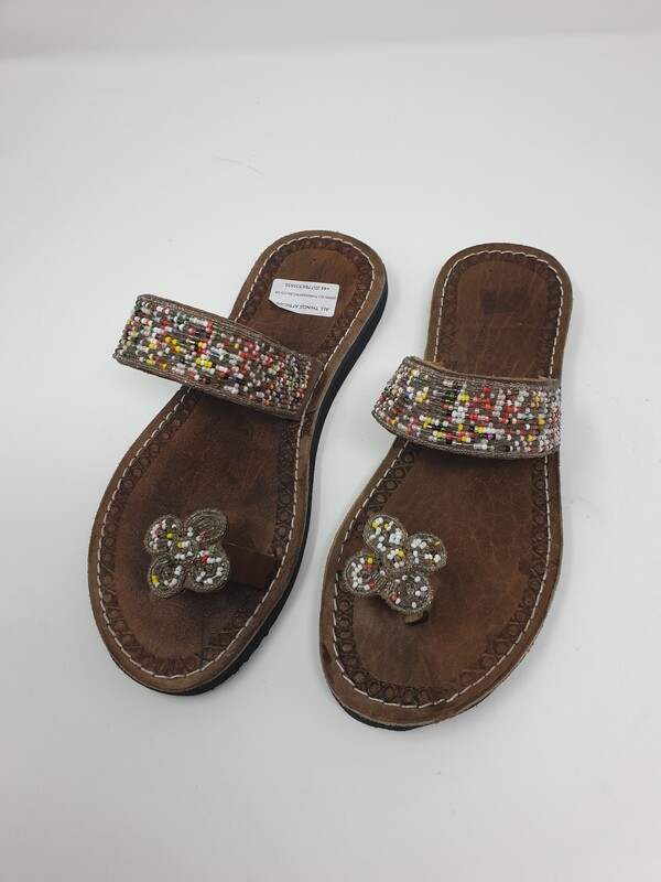 Elegant One Toe Hand Beaded Sandals
