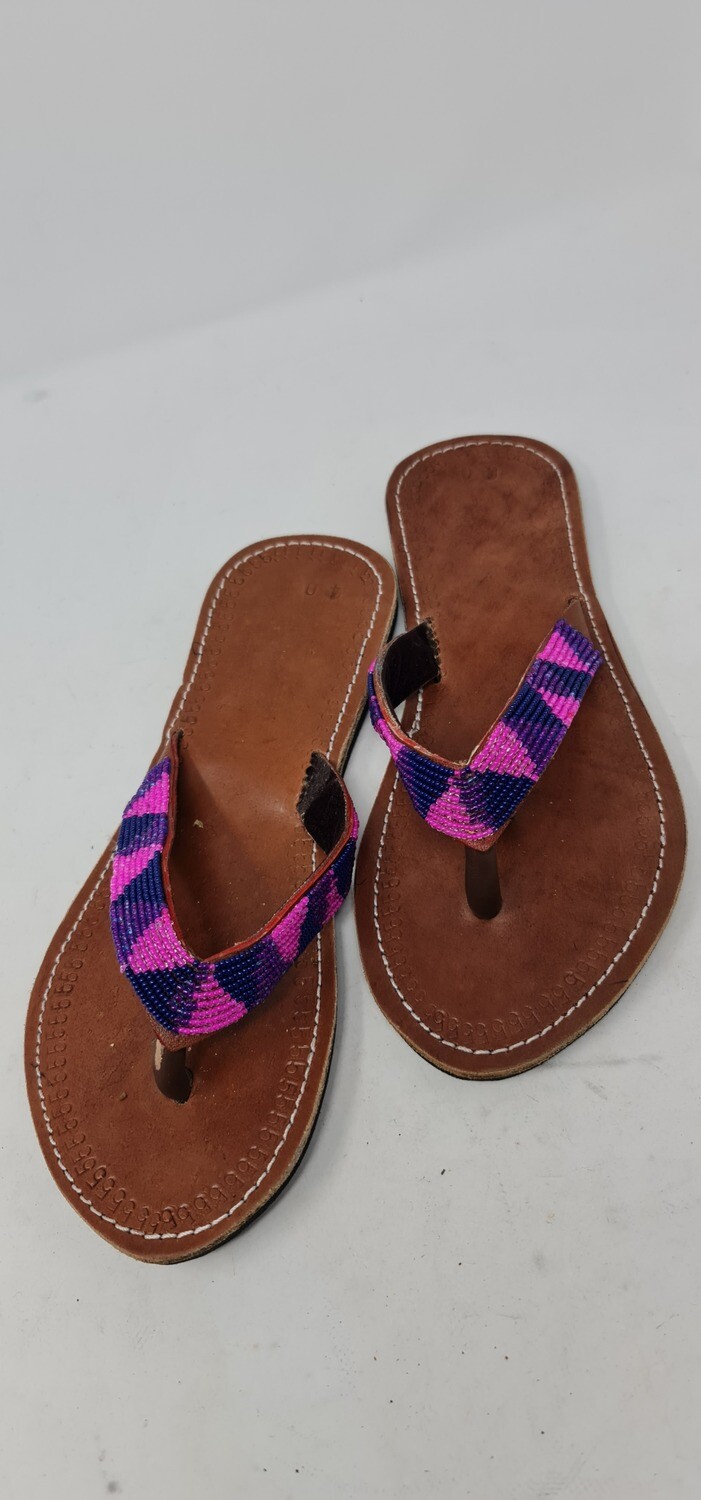 Unique Hand Beaded Leather Sandals