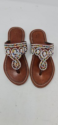 Unique Hand Beaded Leather Sandals