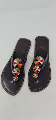 Unique Hand Beaded Leather Sandals