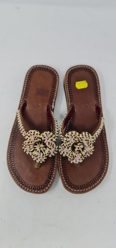 Unique Hand Beaded Leather Sandals