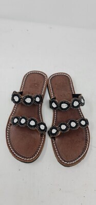 Unique Hand Beaded Leather Sandals