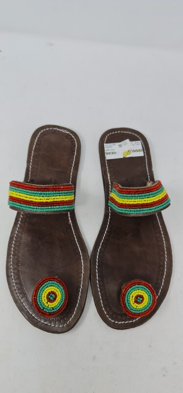 Beautiful Hand Beaded Sandals - One Toe