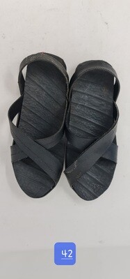 Handmade Masai Car Tyre Sole Sandals - Black size 42