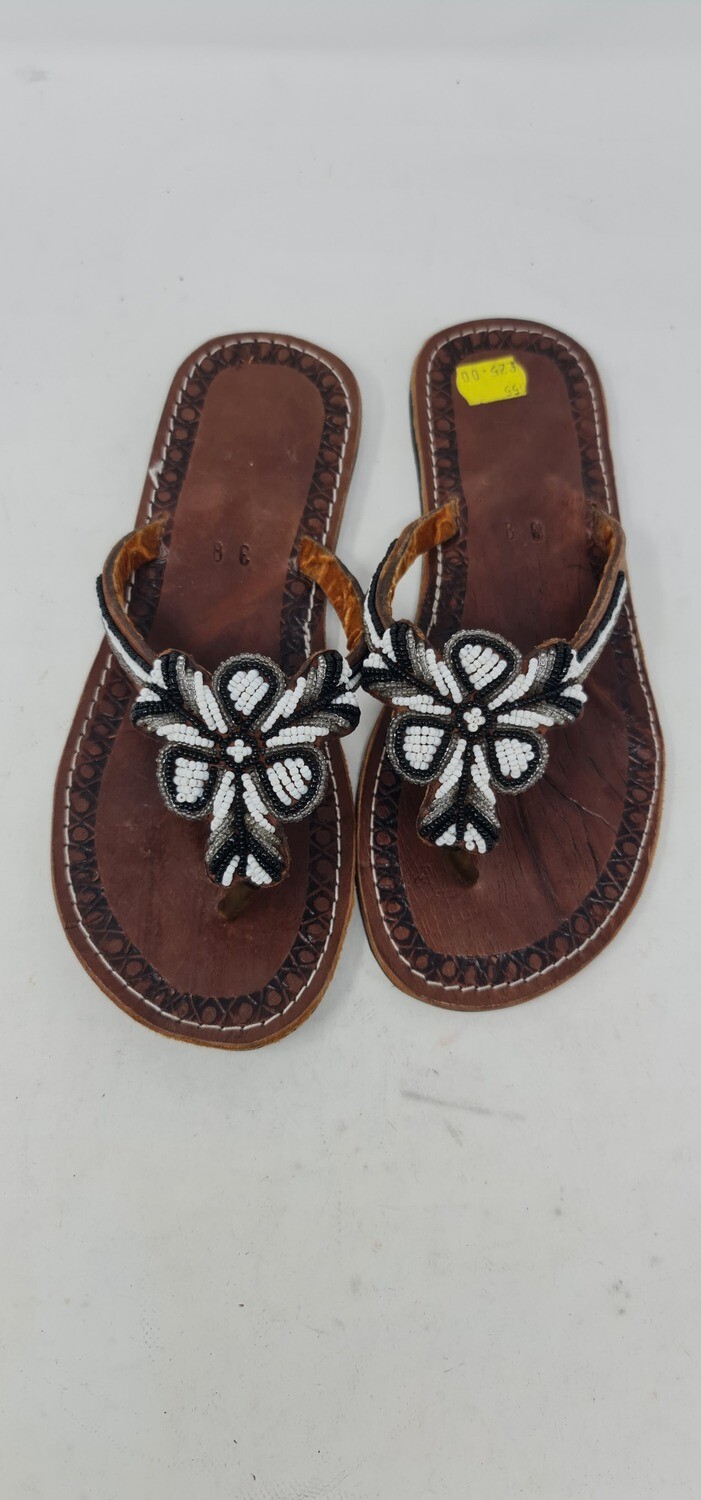 Unique Hand Beaded Leather Sandals