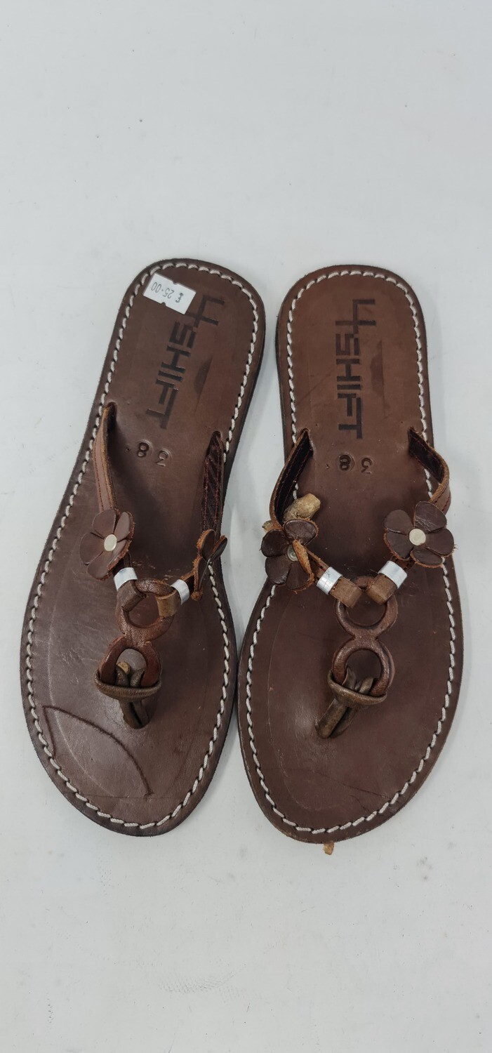 Beautiful Hand Beaded Leather Sandals, Size: 38