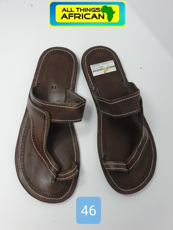 Handmade Men Leather Sandals - Brown