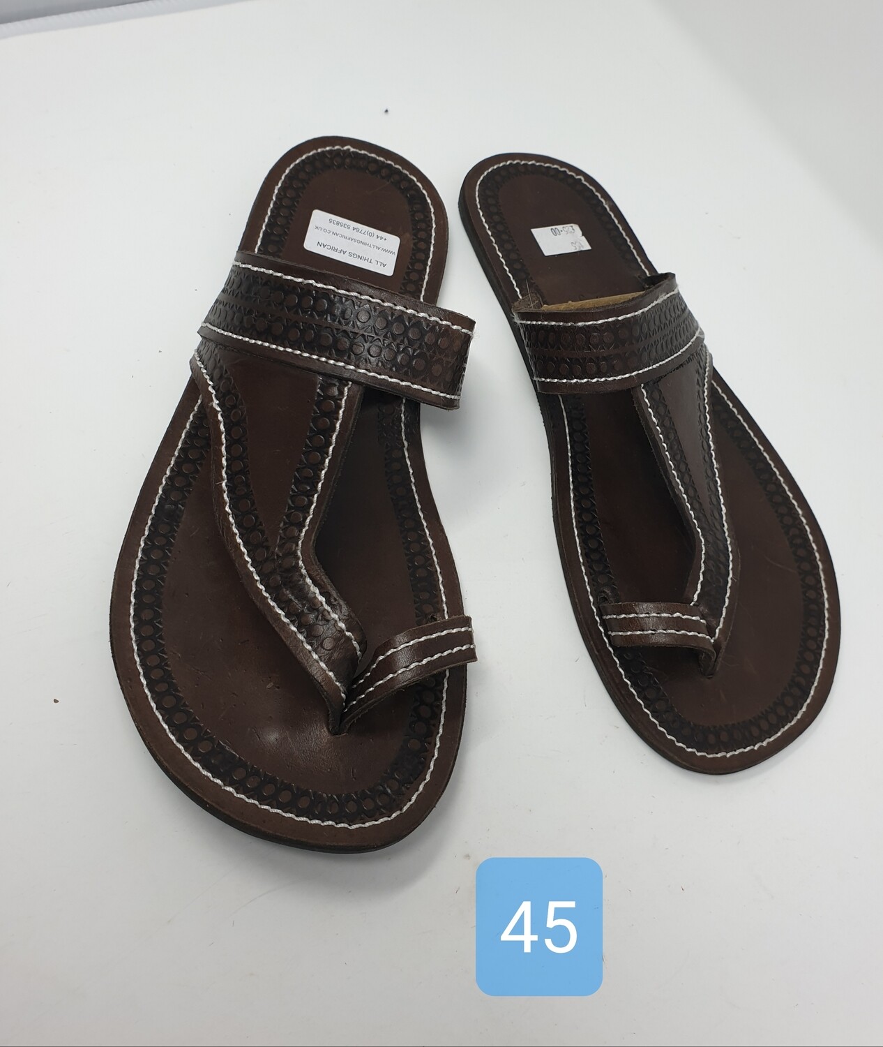 Handmade Men Leather Sandals - Black