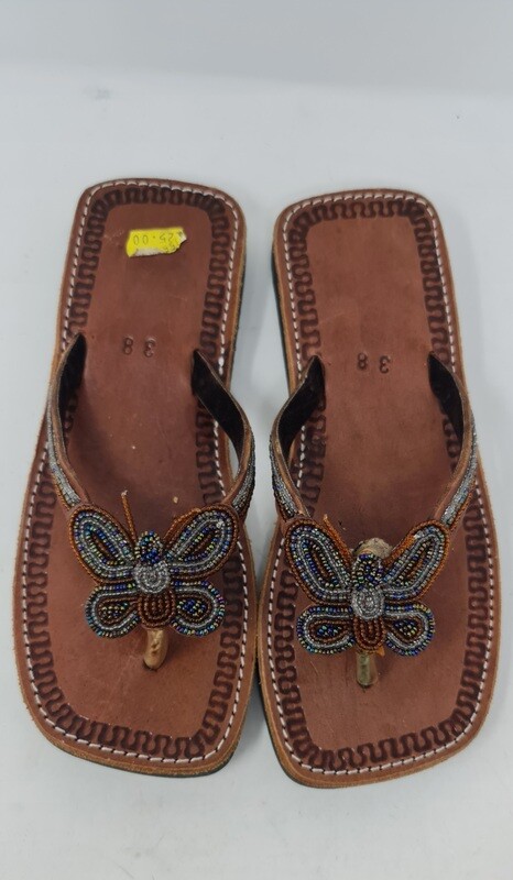 Unique Hand Beaded Leather Sandals