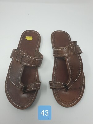 Handmade Men Leather Sandals - Brown