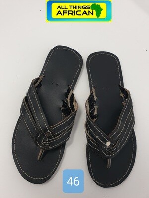 Handmade Men Leather Sandals - Black