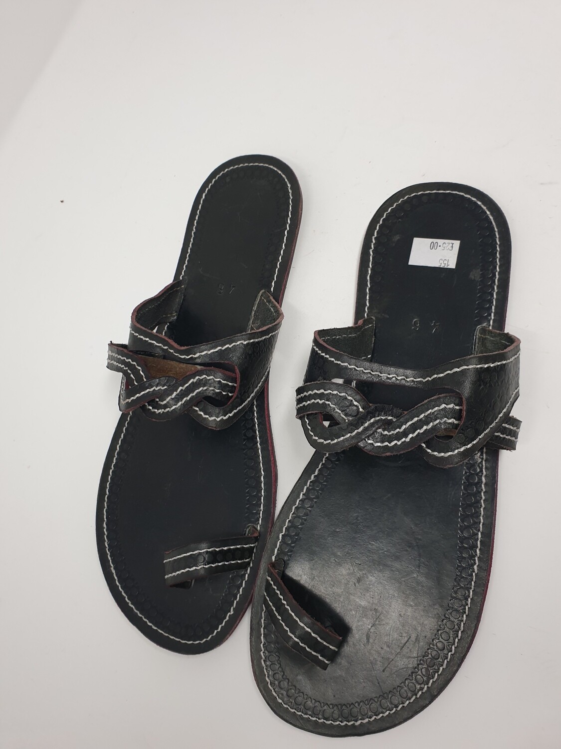 Handmade Men Leather Sandals - Black