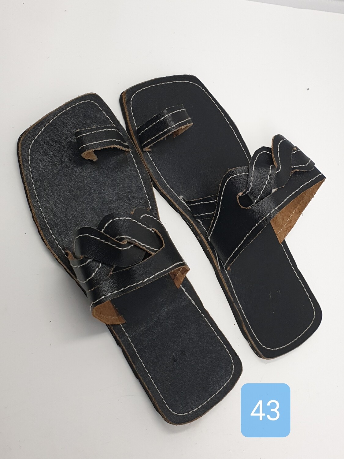 Handmade Men Leather Sandals - Black