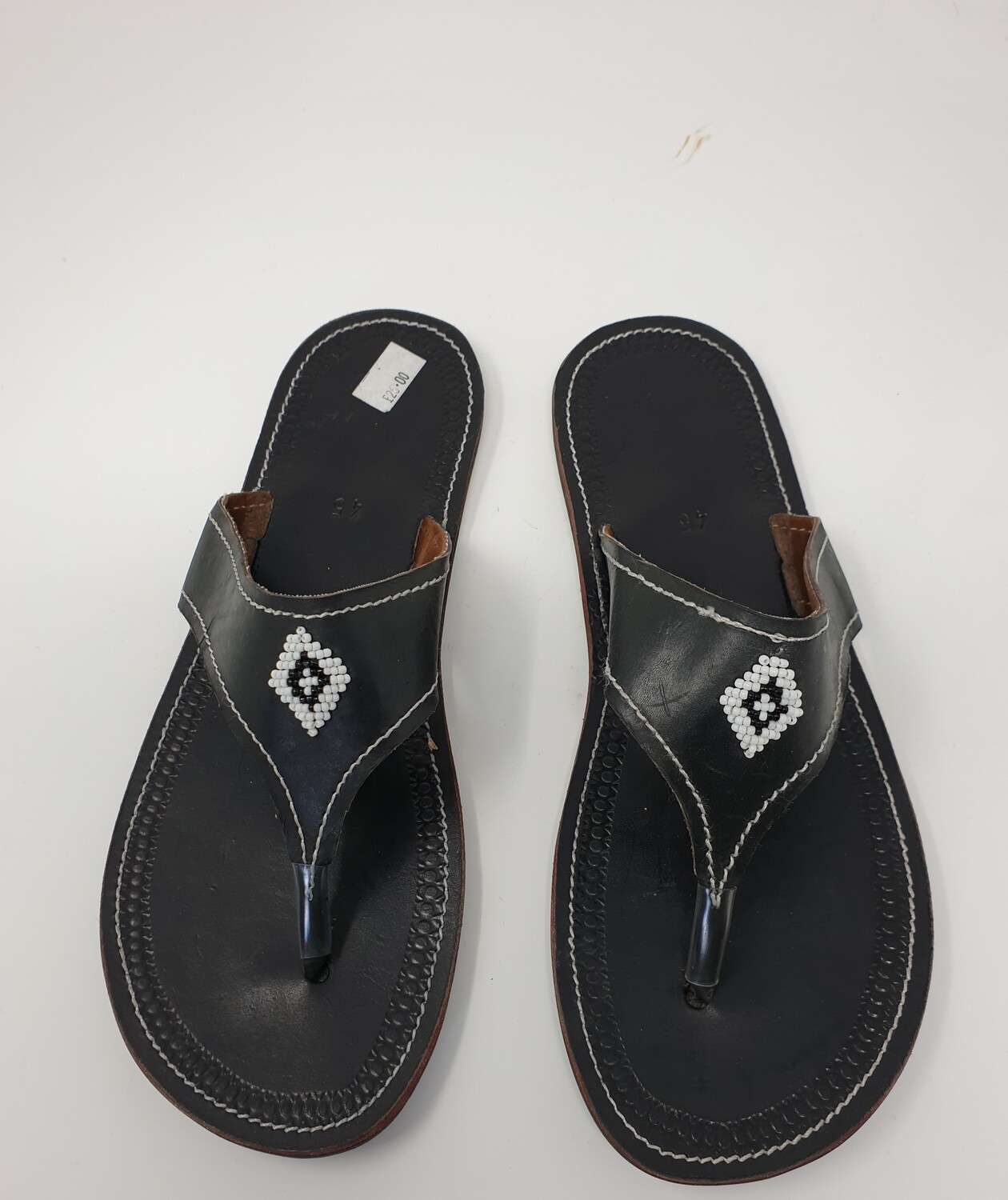 Handmade Men Leather Sandals - Black