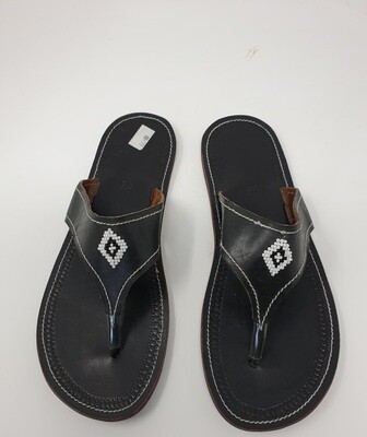 Handmade Men Leather Sandals - Black