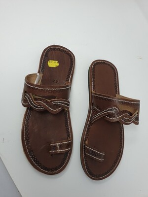Handmade Men Leather Sandals - Brown