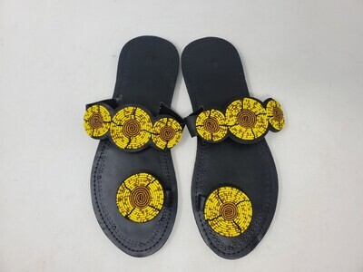 Beautiful Hand Beaded Leather Sandals