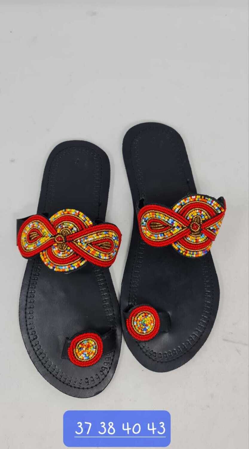 Masai Hand Beaded Sandals - Size 45
