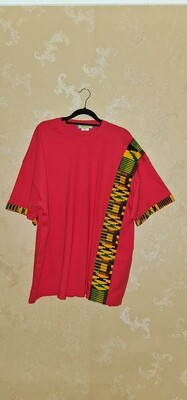 African Print T-Shirt - Kente - Red