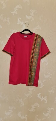 African Print T-Shirt - Upande - Red