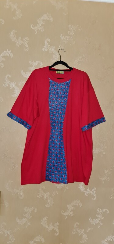 African Print T-Shirt - Juma - Red