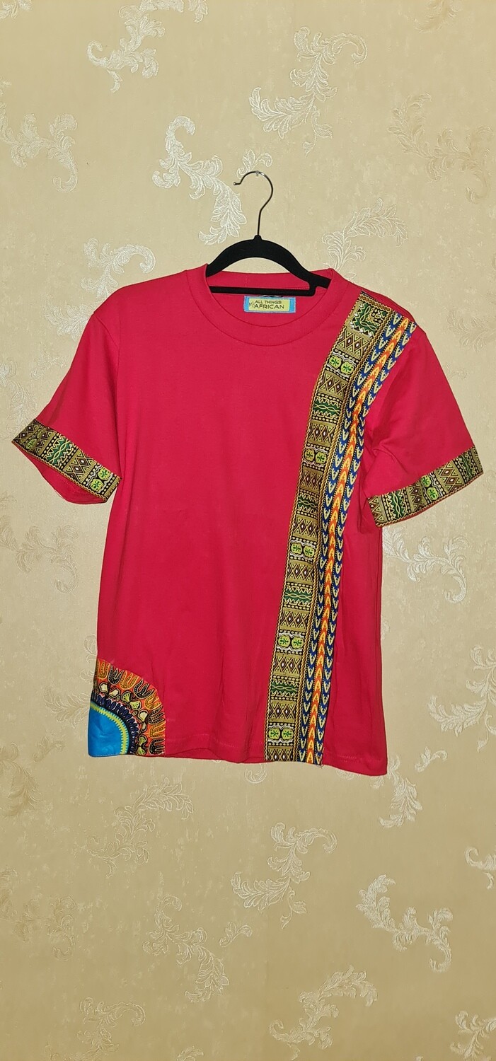 African Print Red T-Shirt - Nala